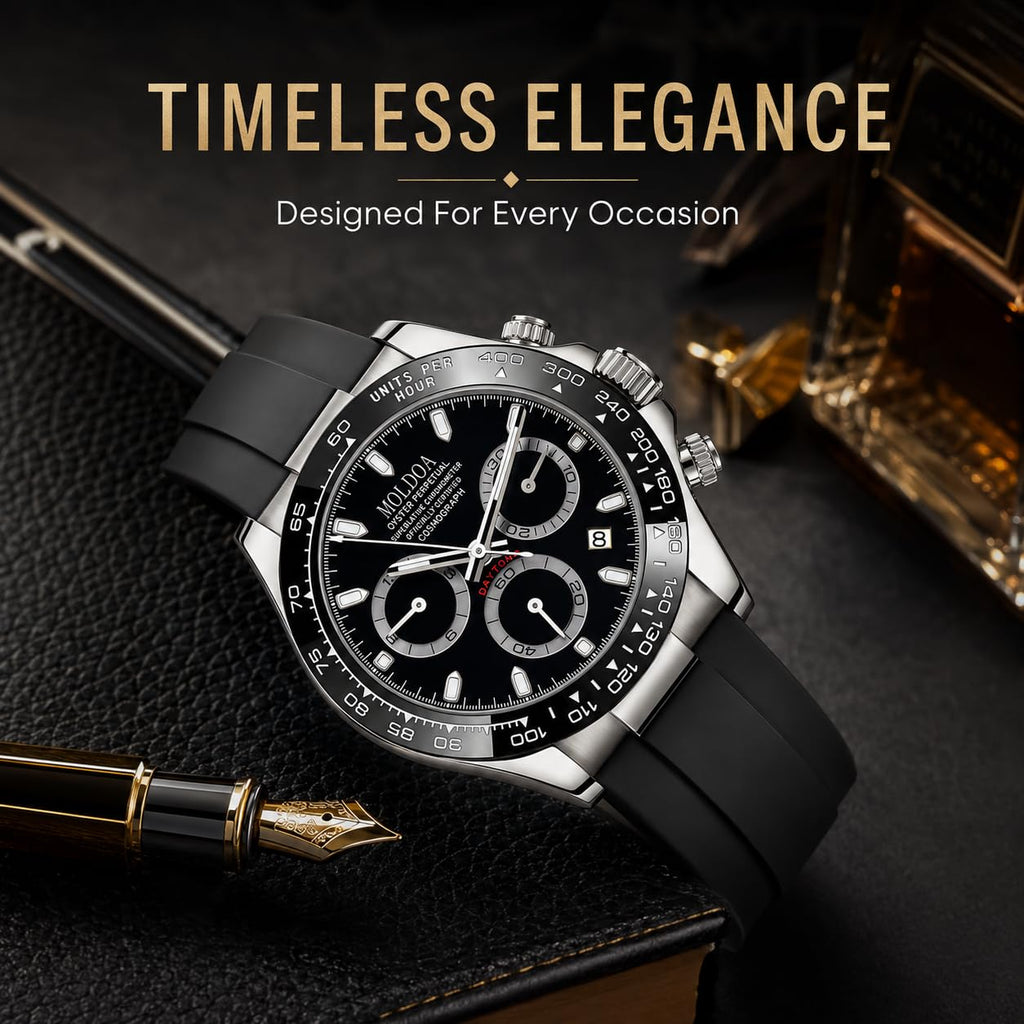 Men's Analog Quartz Chronograph Waterproof Silicone Strap Watch W9928