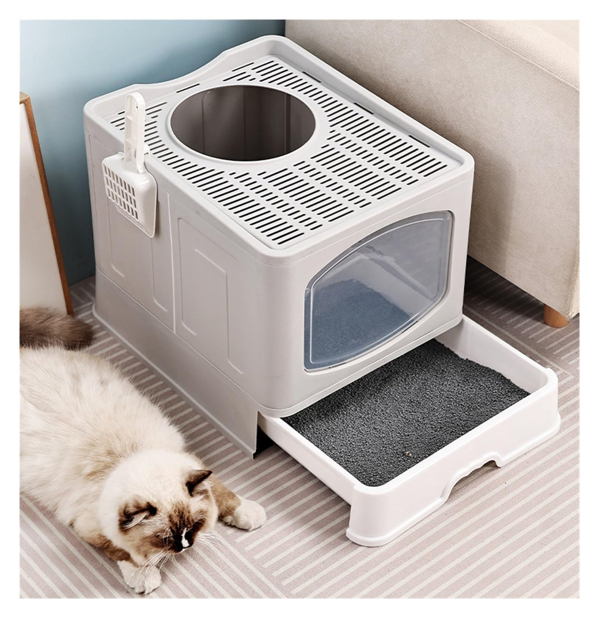 Foldable Cat Litter Box with Lid S166