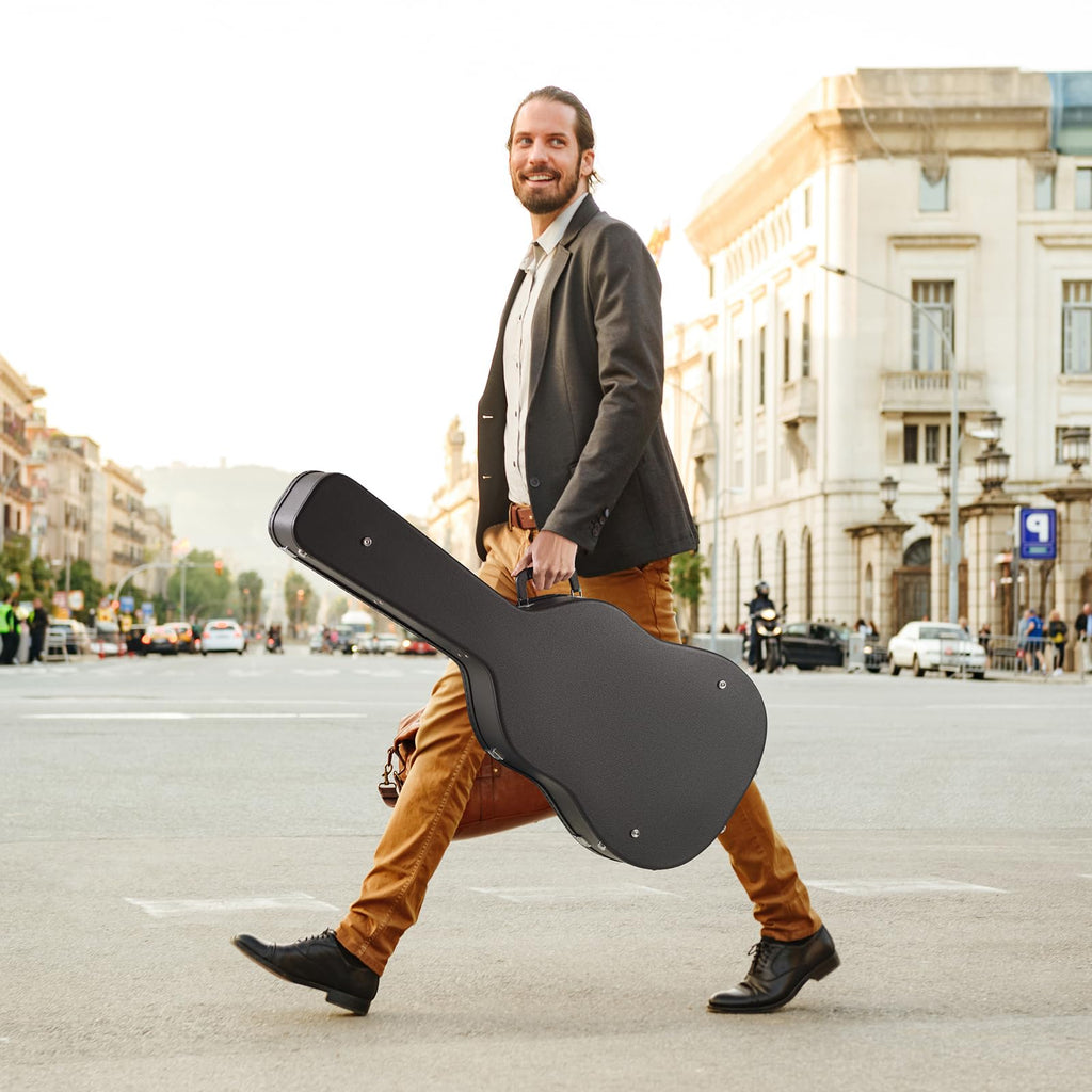 Black 43.31 in Gourd-Shaped Acoustic Guitar Hard Case N608100