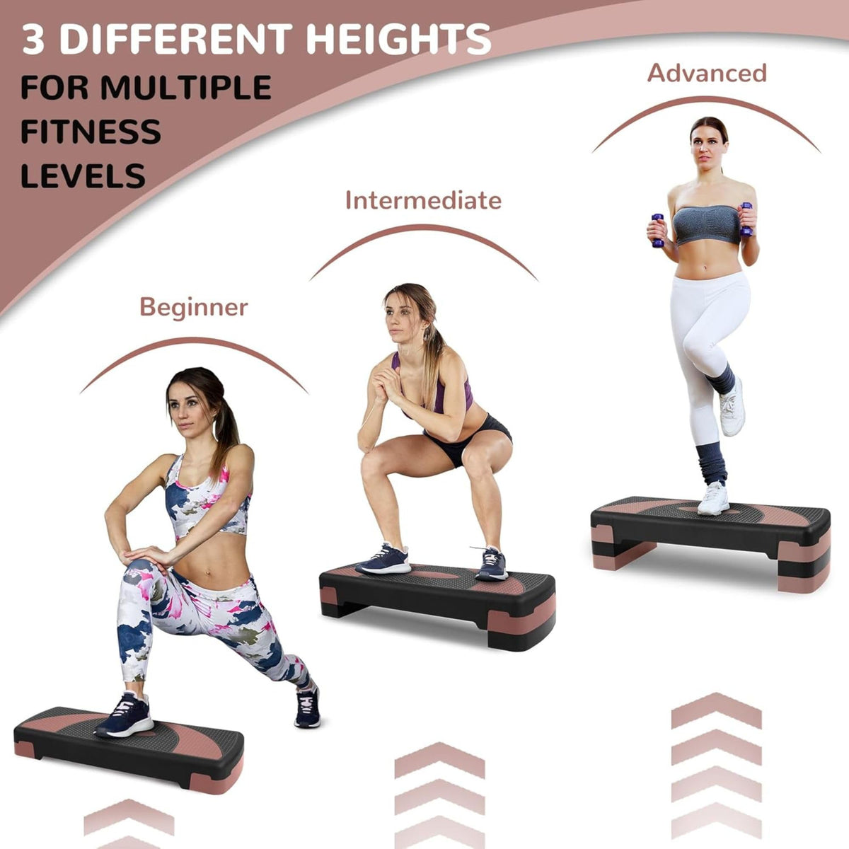 31" Adjustable Step Aerobic Platform with 4 Stackable Risers J522