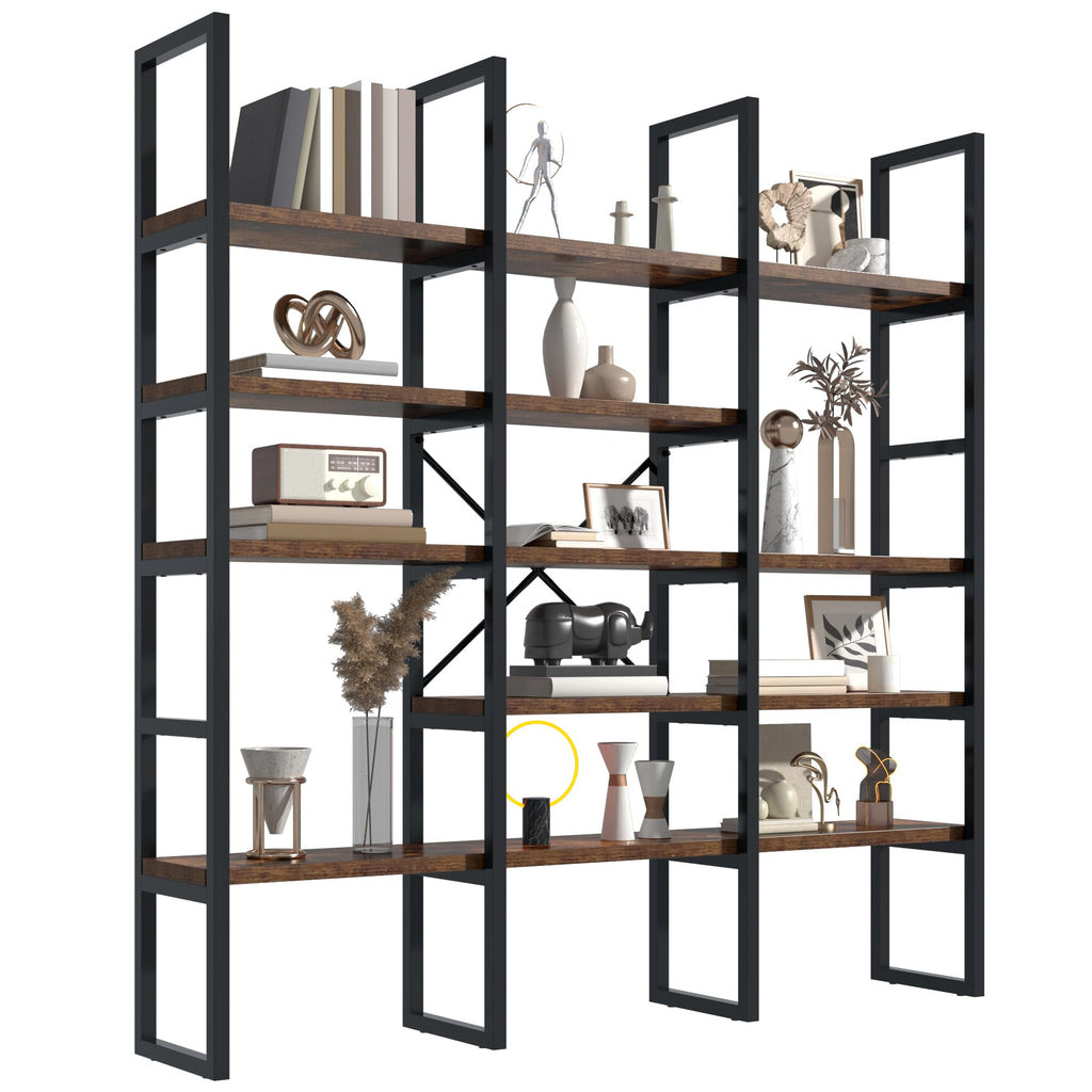 5 Tier Rustic Brown Bookshelf K25134