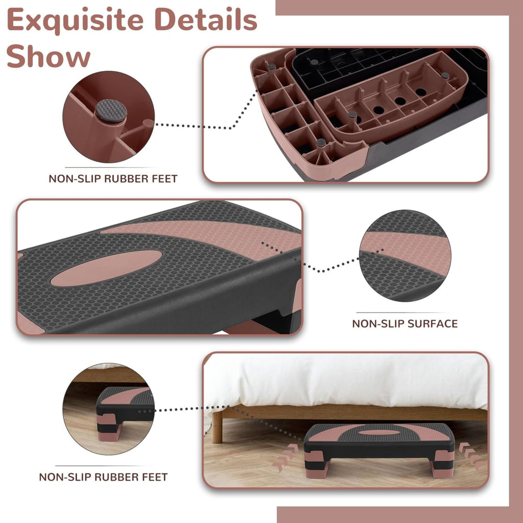 31" Adjustable Step Aerobic Platform with 4 Stackable Risers J522