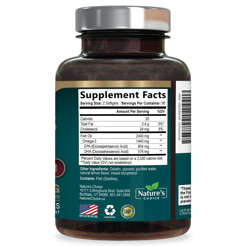 Omega 3 Fish Oil 2400mg Softgels K978522
