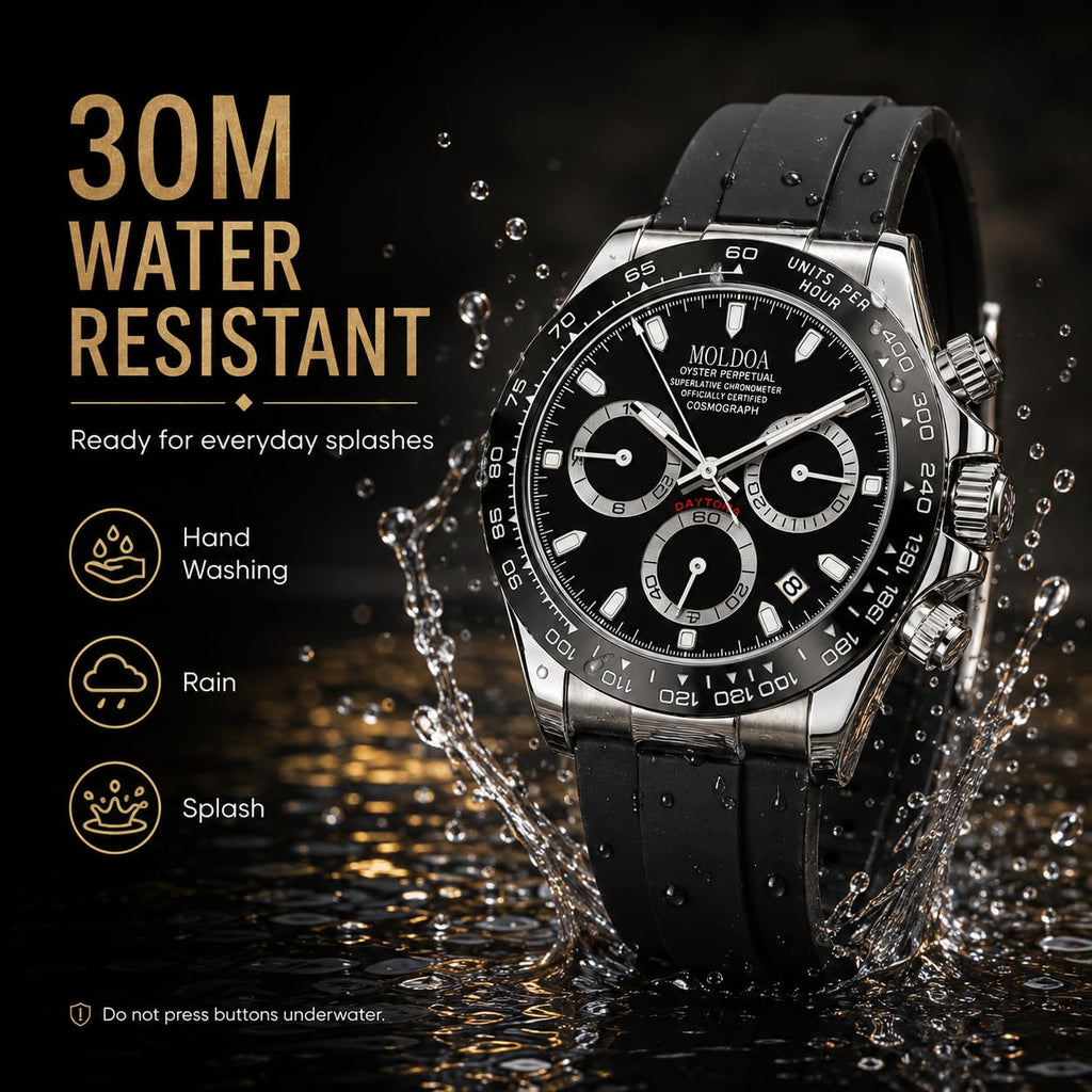 Men's Analog Quartz Chronograph Waterproof Silicone Strap Watch W9928
