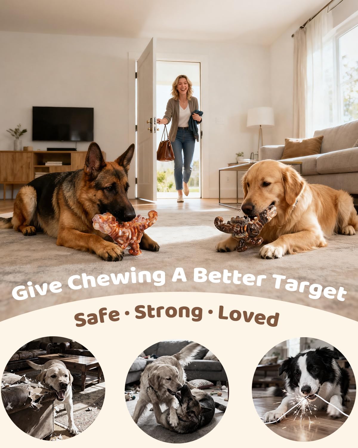 2-Pack Tough Dog Chew Toys H6447