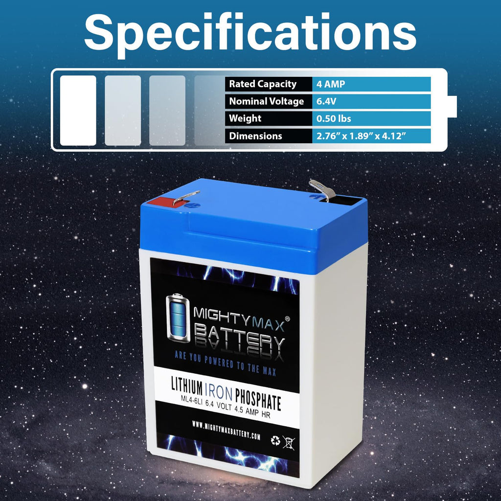 6V 4.5AH Lithium Replacement Battery M6155