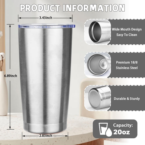 20 oz Stainless Steel Insulated Tumbler with Lids and Straws O515