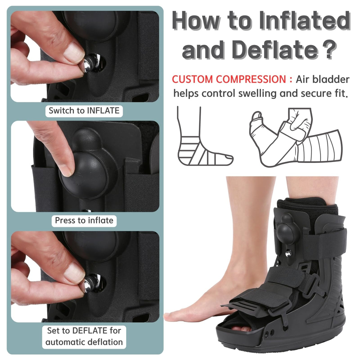 Short Inflatable Walking Boot U989644