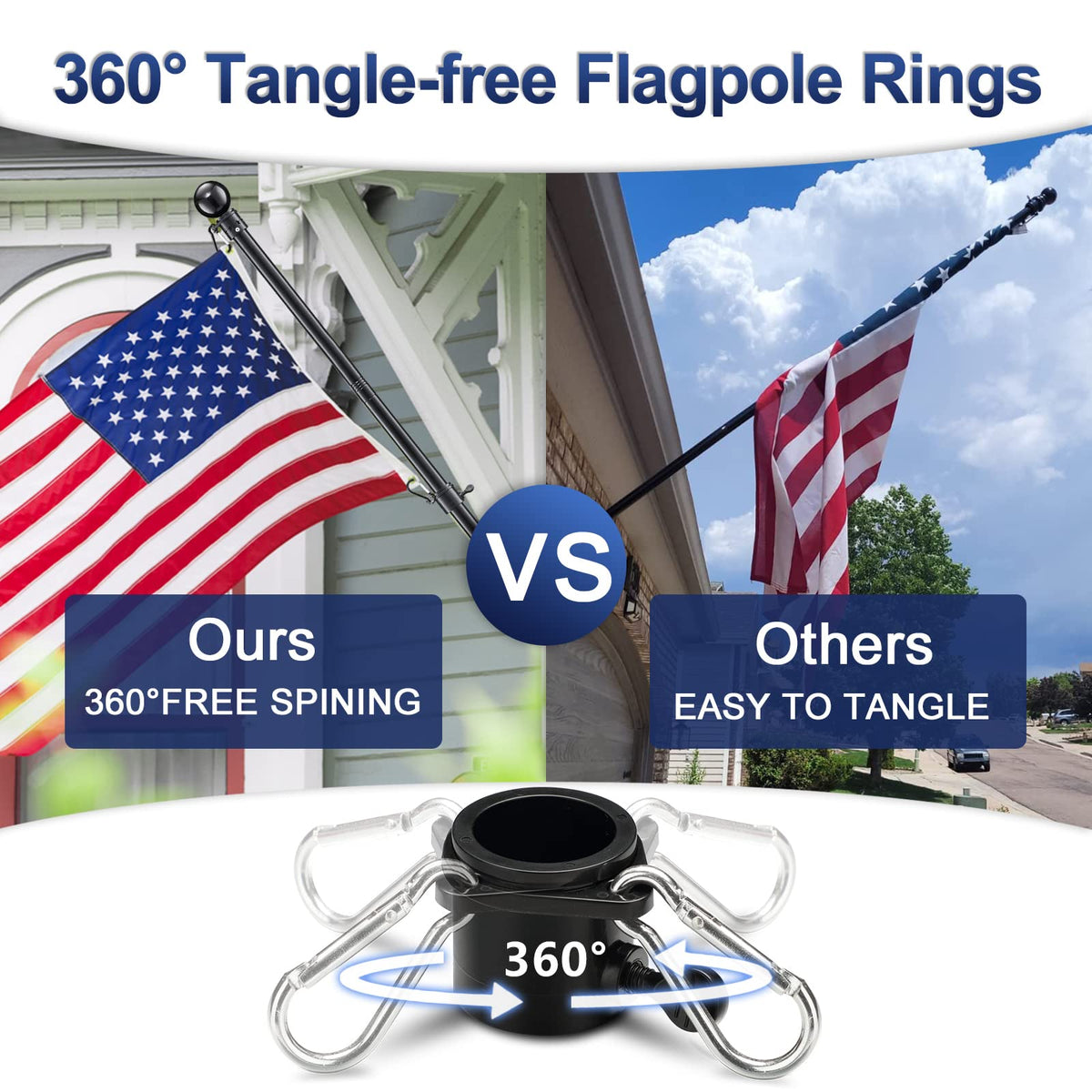6ft Tangle Free Spinning Flag Pole Kit W4731