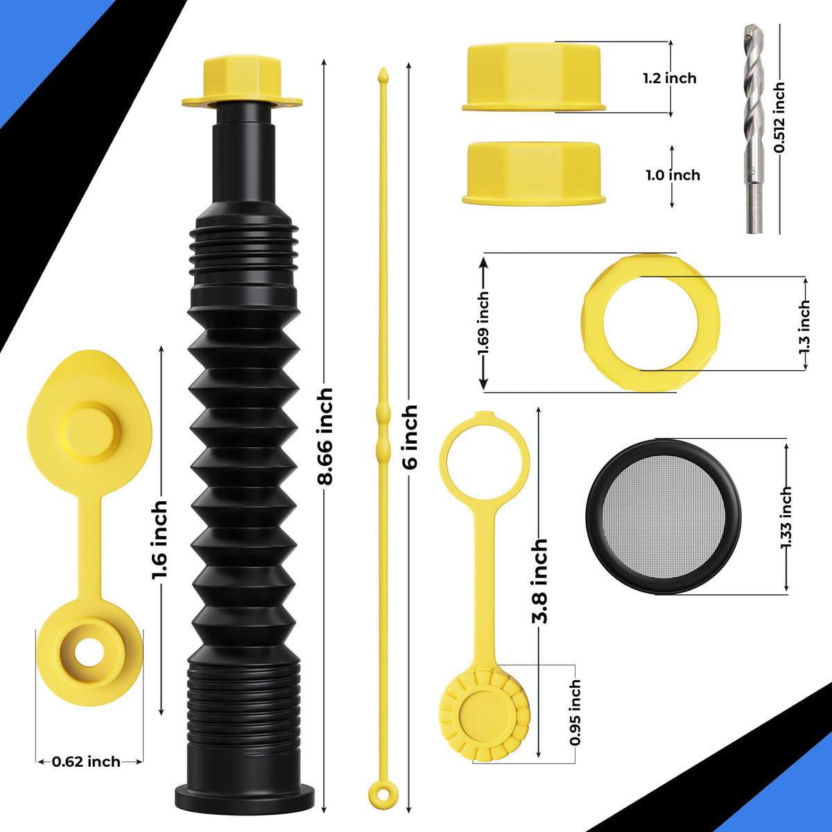 Gas Can Spout Replacement with Flexible Nozzle P13752