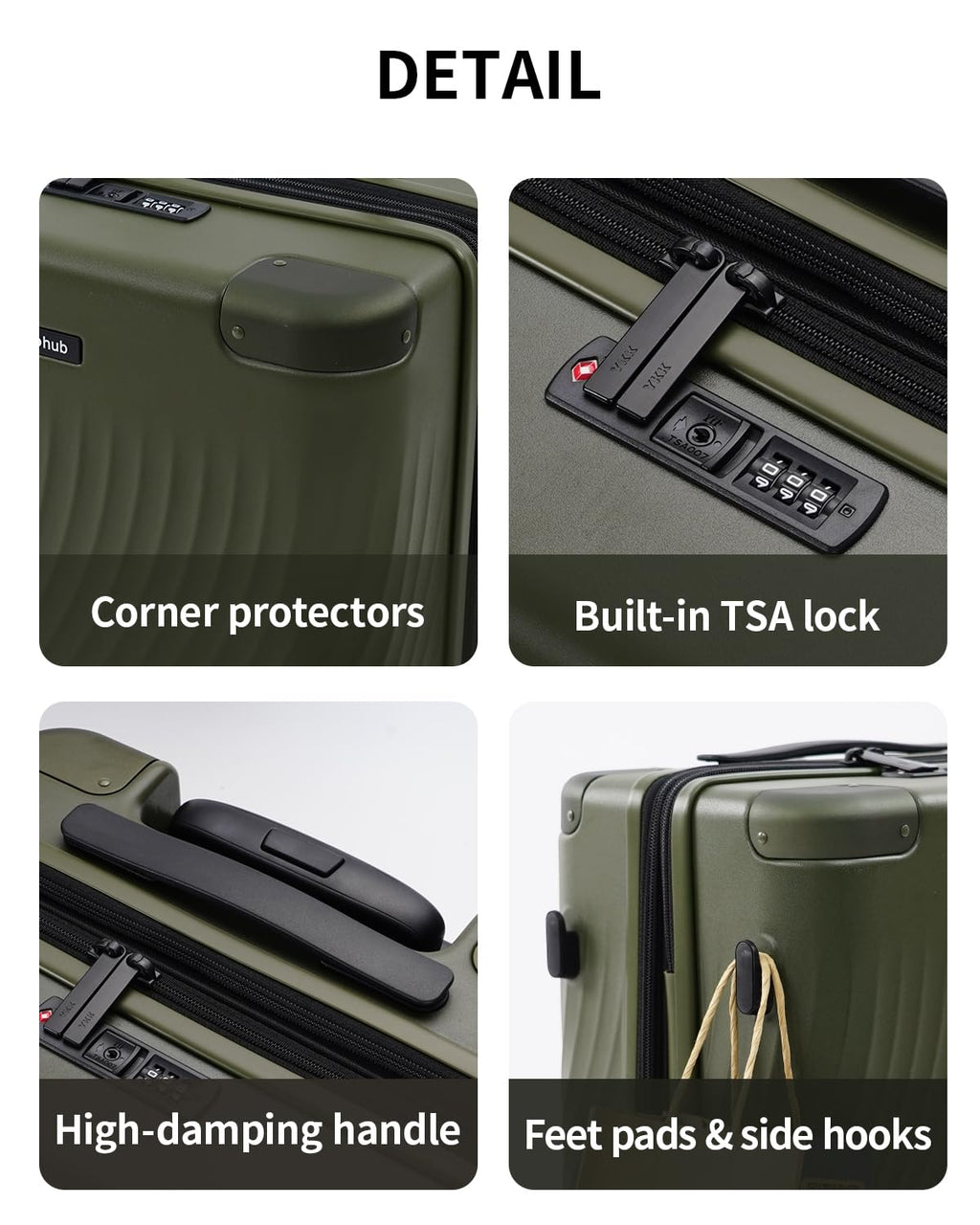 Hardside Expandable Carry On Luggage 20" Green U450497