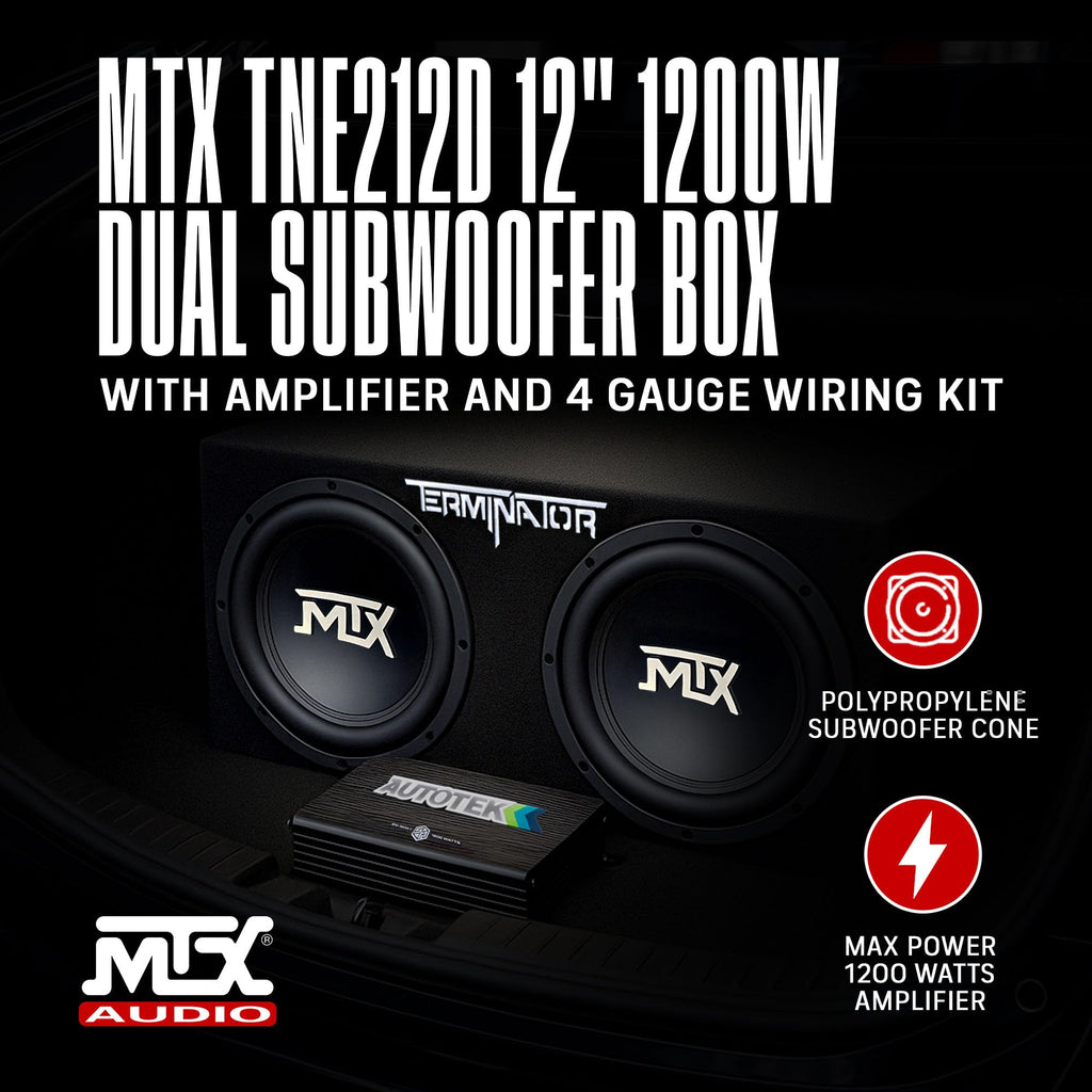 12" Subwoofer Box, Mono Amp & 4 Gauge Wiring Kit K1679