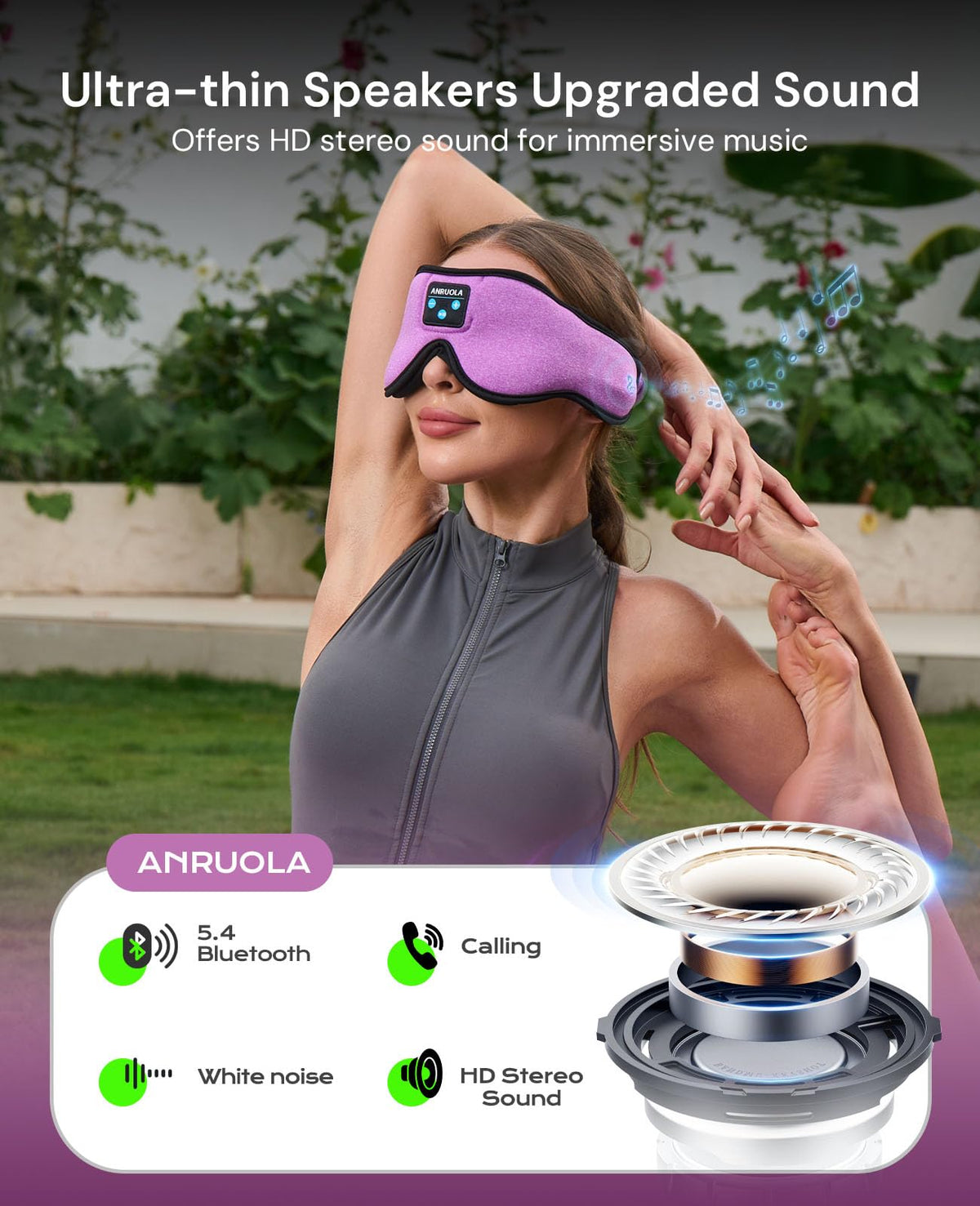 Bluetooth Sleep Mask with Blackout Eye Mask H92076