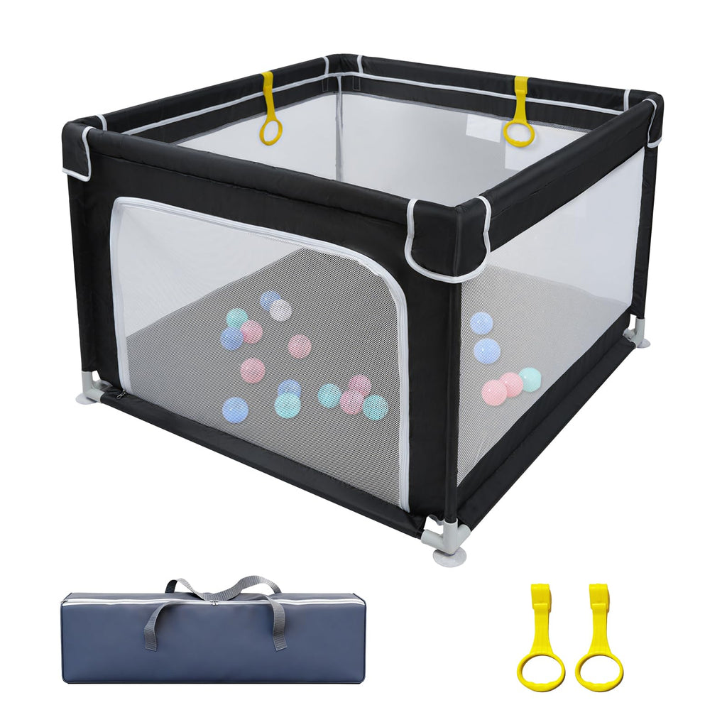 Baby Playpen with Mesh and Anti-Slip Base P1352