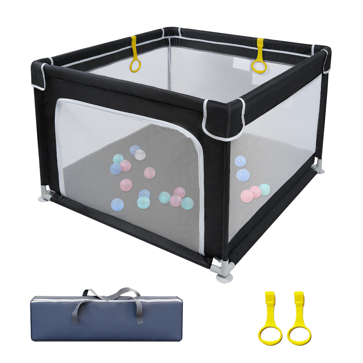 Baby Playpen with Mesh and Anti-Slip Base P1352