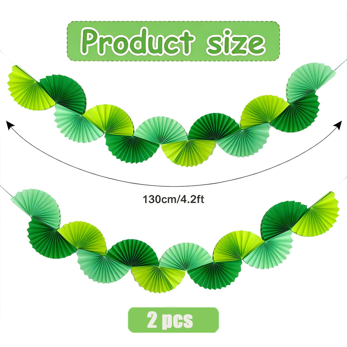 Green Paper Fan Garlands F973956