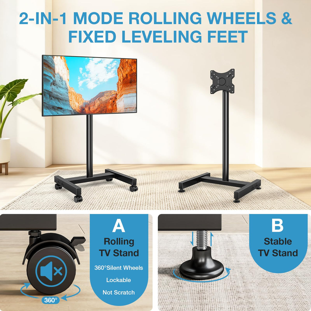 Rolling TV Stand for 13-50 Inch TVs E8216