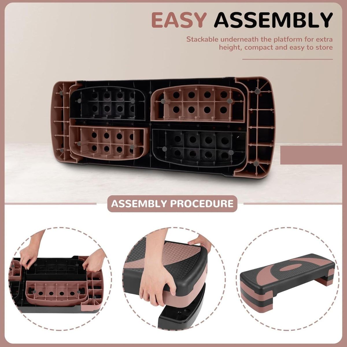 31" Adjustable Step Aerobic Platform with 4 Stackable Risers J522