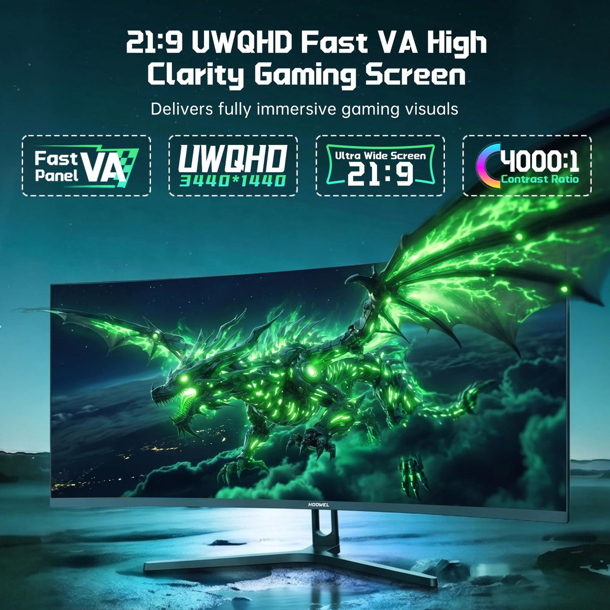 34 Inch Curved Gaming Monitor 200Hz UWQHD P857
