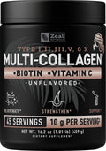 Multi Collagen Protein Peptides Powder Types I II III V X Unflavored 45 Servings R26622
