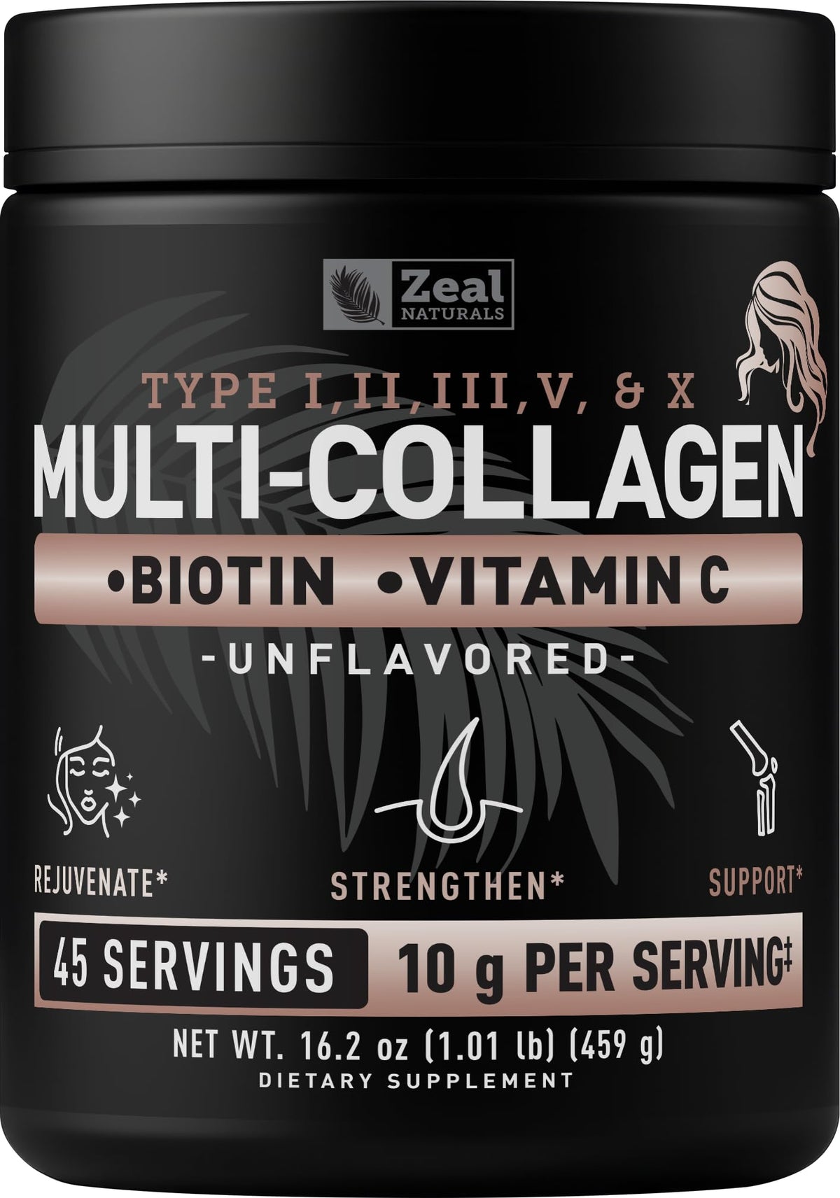 Multi Collagen Protein Peptides Powder Types I II III V X Unflavored 45 Servings R26622