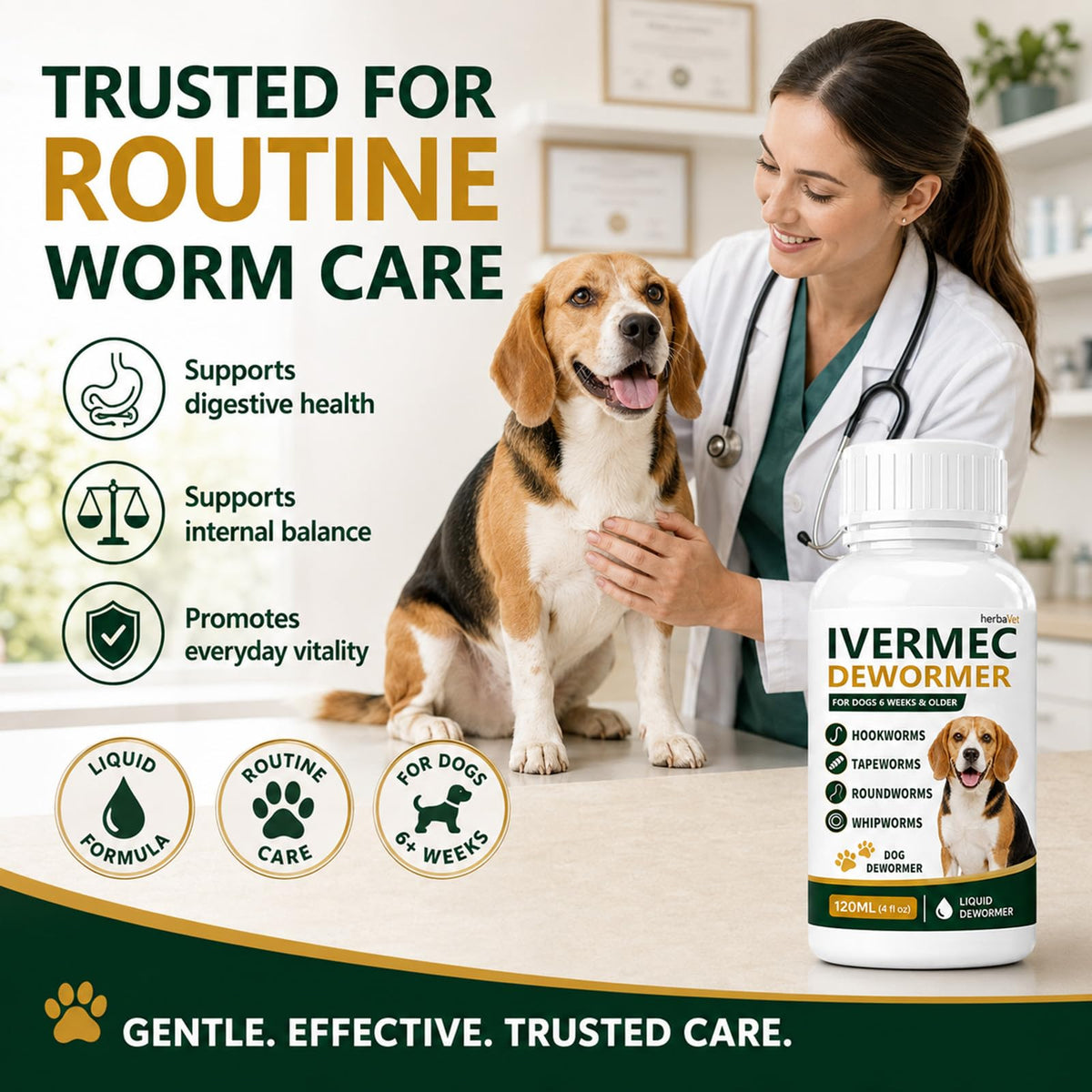 Broad Spectrum Dog Dewormer Liquid 120ml Q802