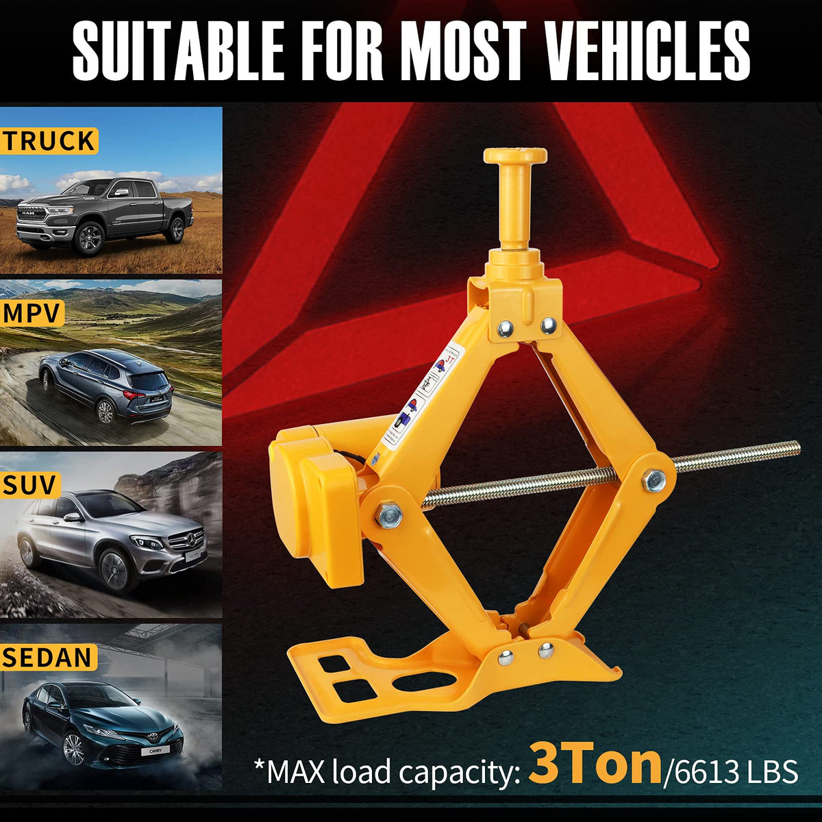 3 Ton 12V Electric Scissor Car Jack Kit with Impact Wrench G765