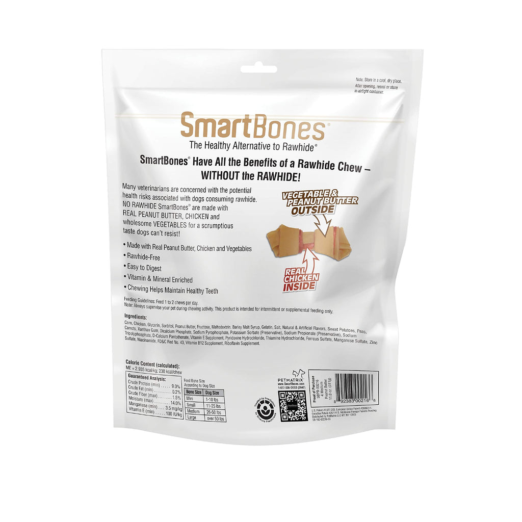 Medium Rawhide-Free Dog Treat with Peanut Butter, 4 Count E849850