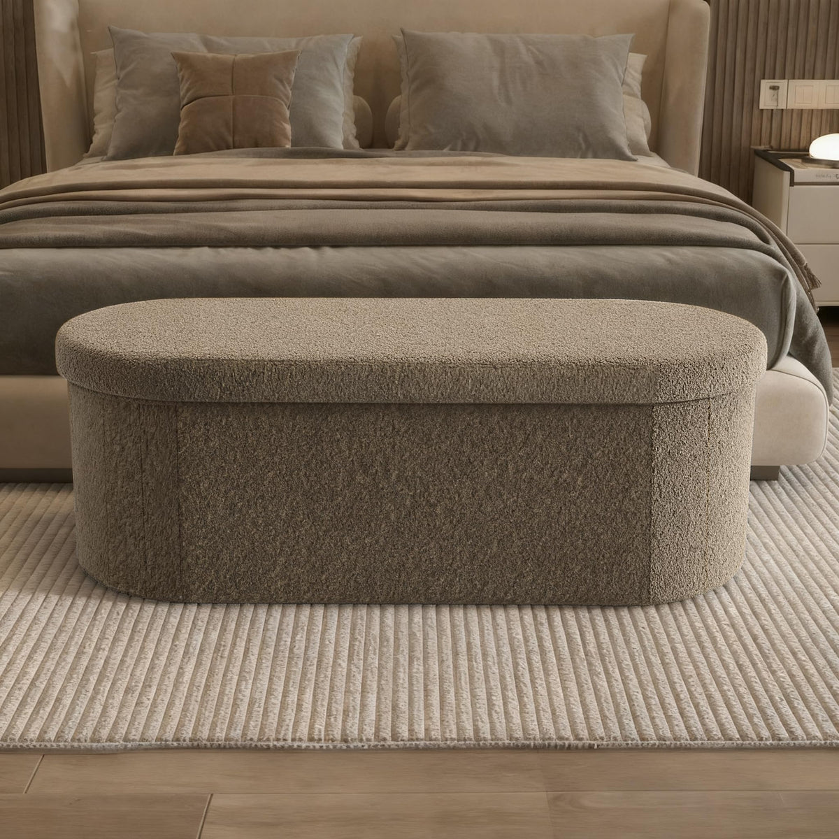 Oval Storage Ottoman B266