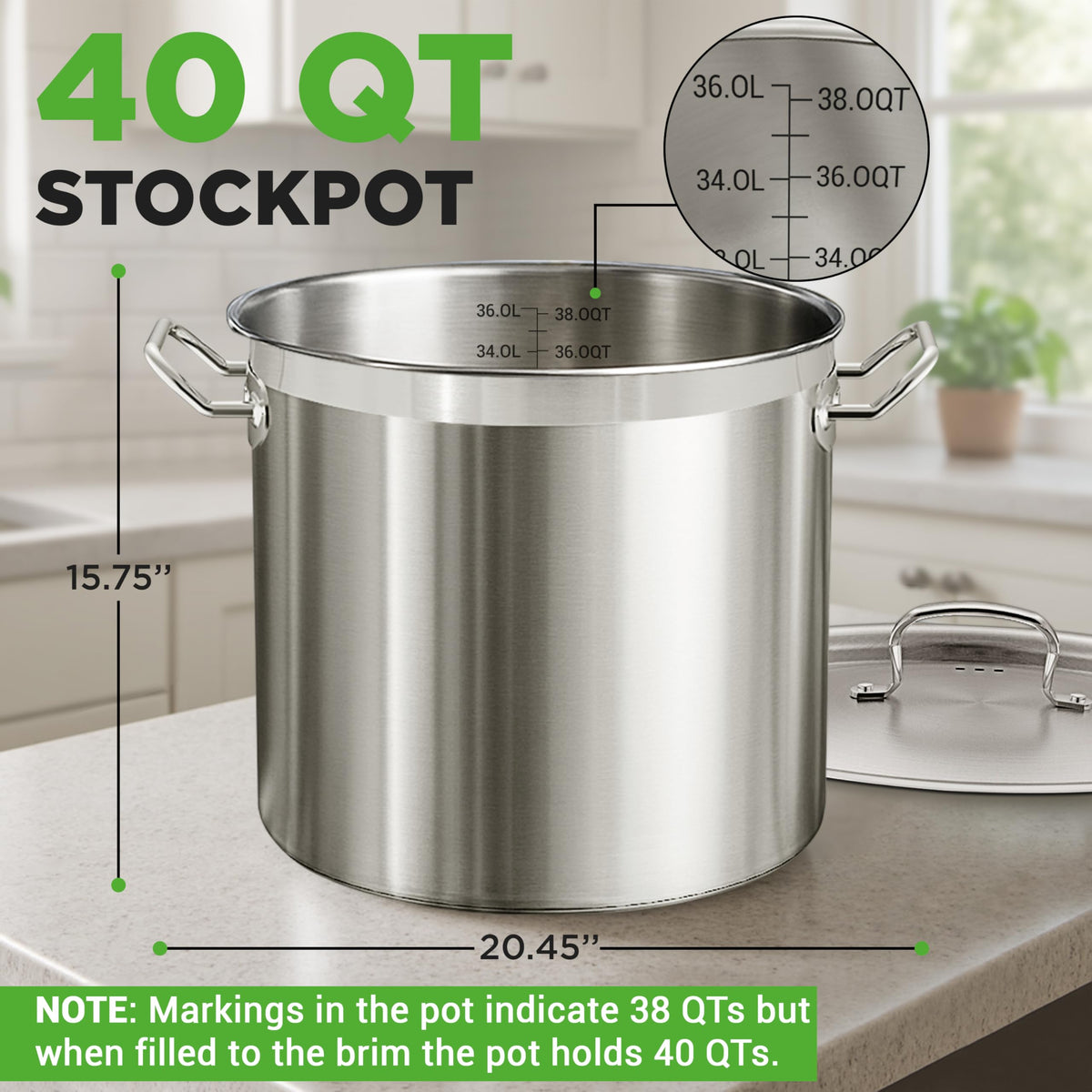 40 Quart Stainless Steel Stockpot X1732