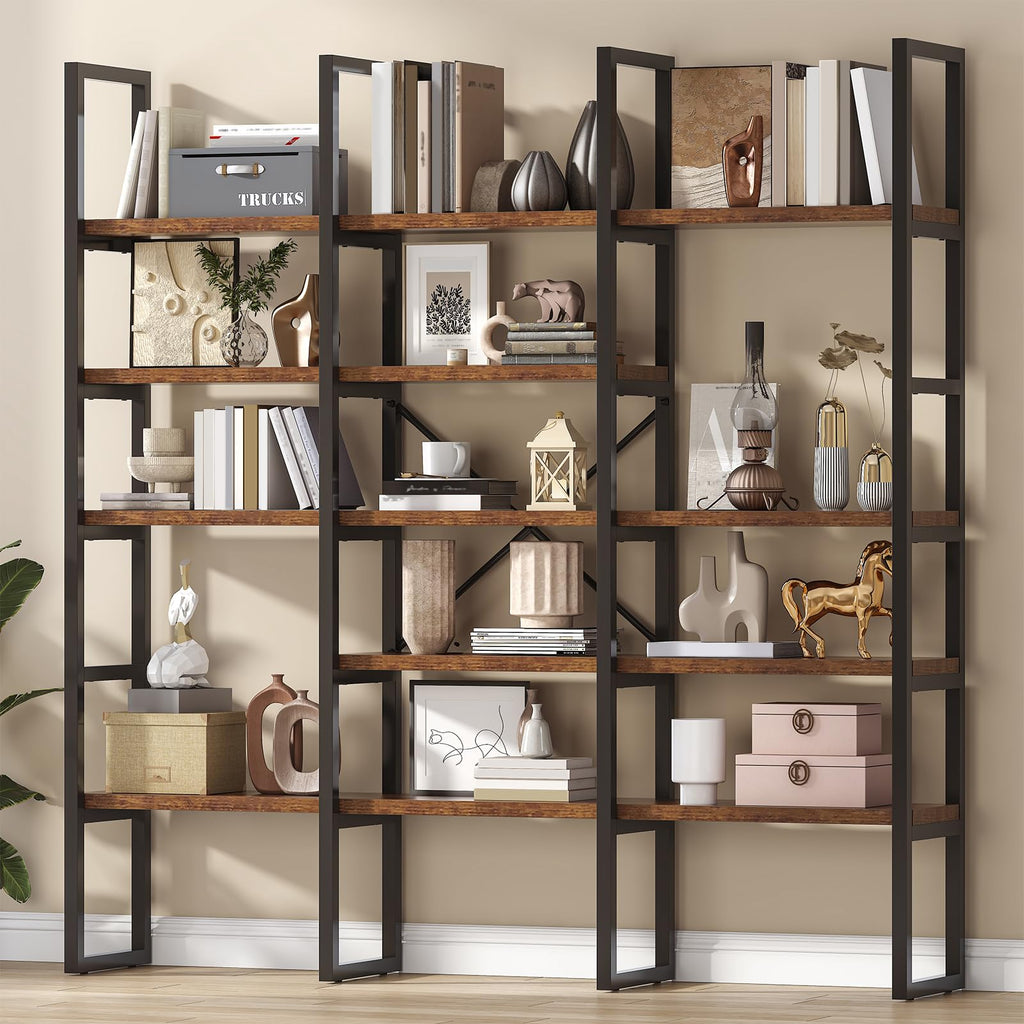 5 Tier Rustic Brown Bookshelf K25134