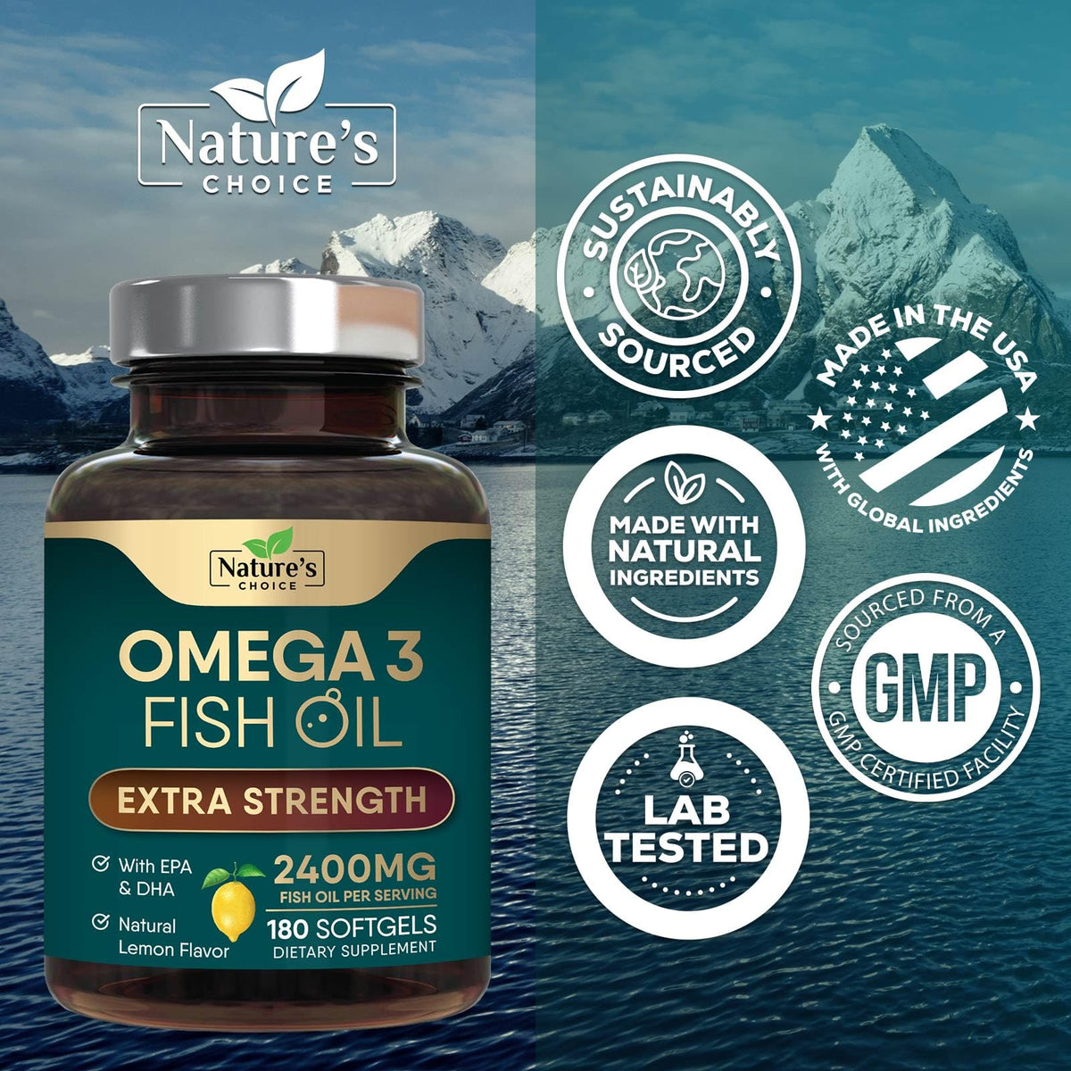 Omega 3 Fish Oil 2400mg Softgels K978522