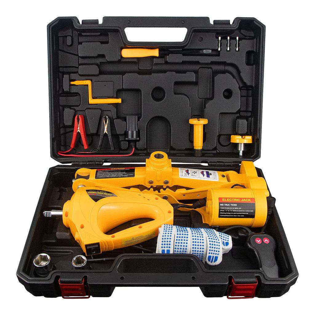 3 Ton 12V Electric Scissor Car Jack Kit with Impact Wrench G765