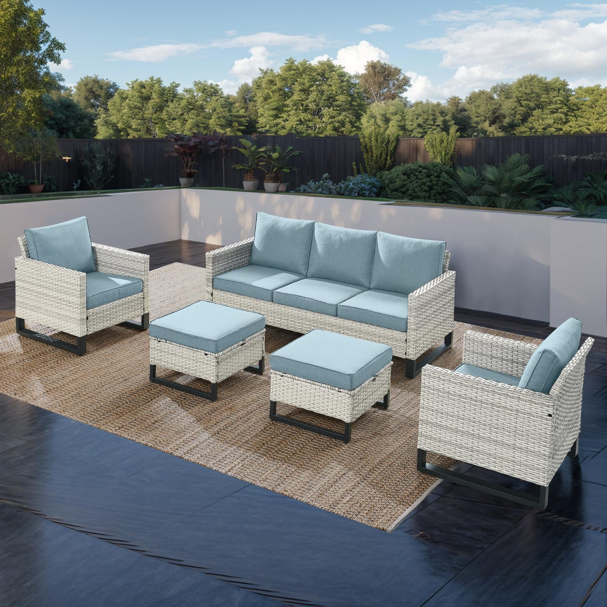 Wicker Patio Furniture Set of 5 H11102