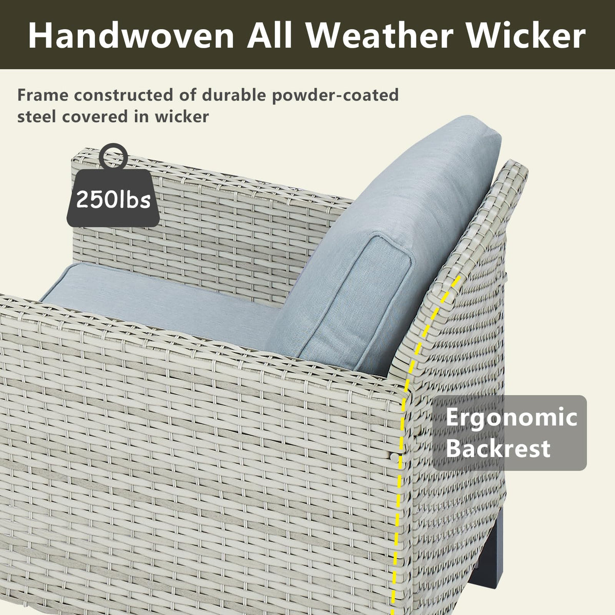 Wicker Patio Furniture Set of 5 H11102