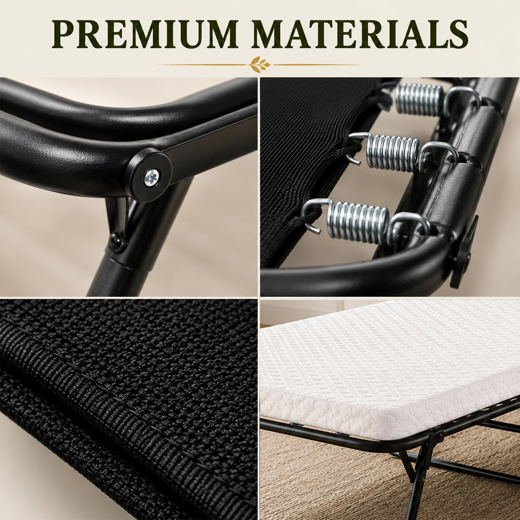 14” Folding Bed with 3-Inch Memory Foam Mattress E7639