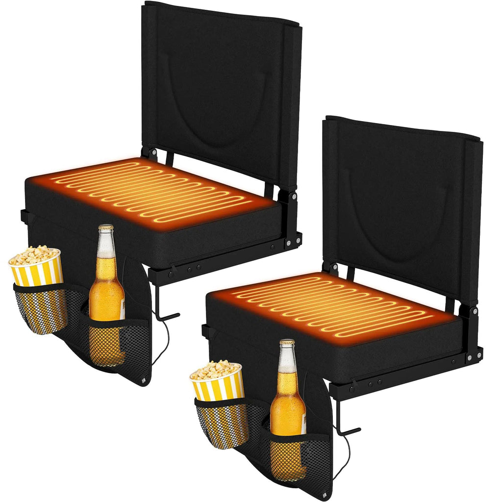Black Heated Folding Stadium Seat Z35437