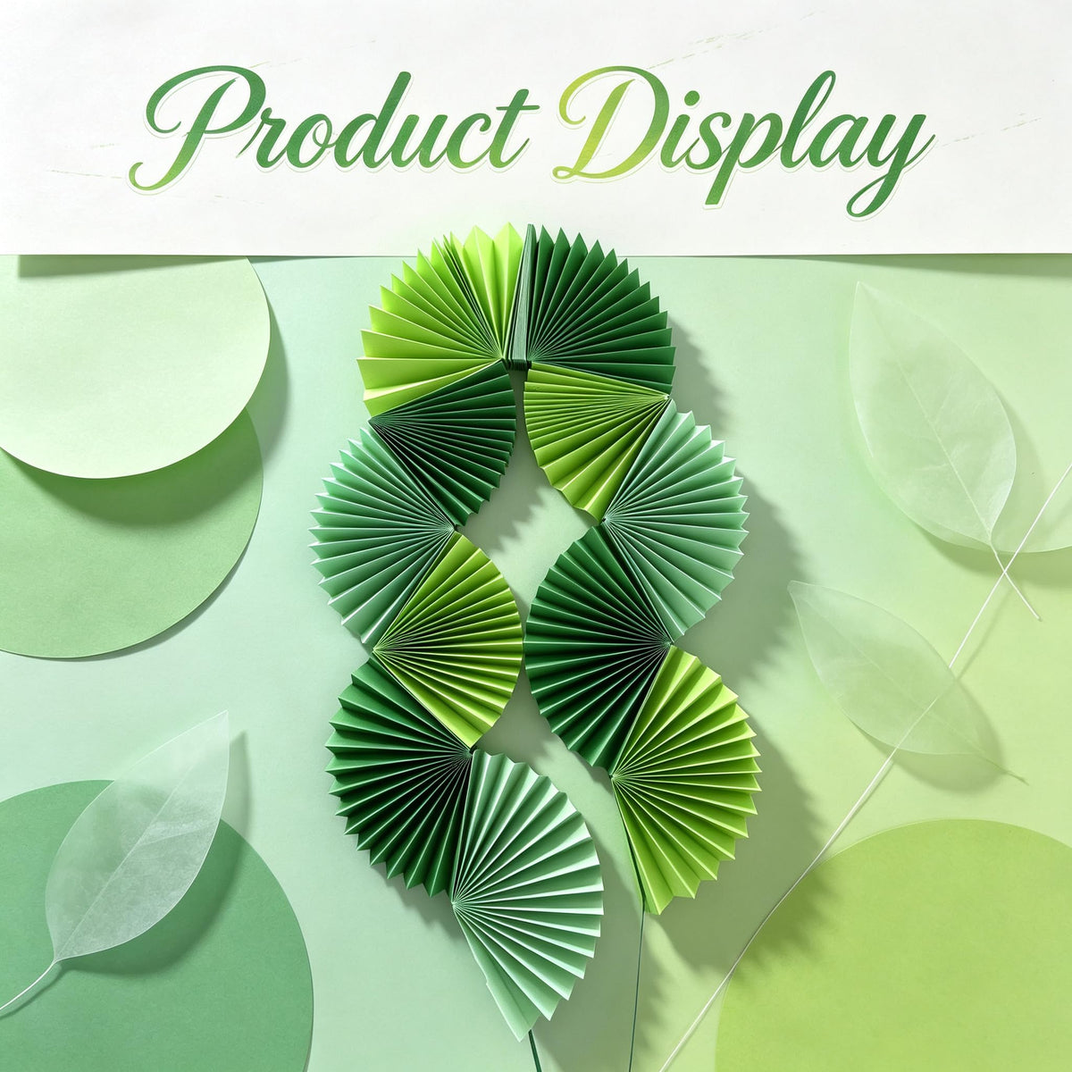 Green Paper Fan Garlands F973956