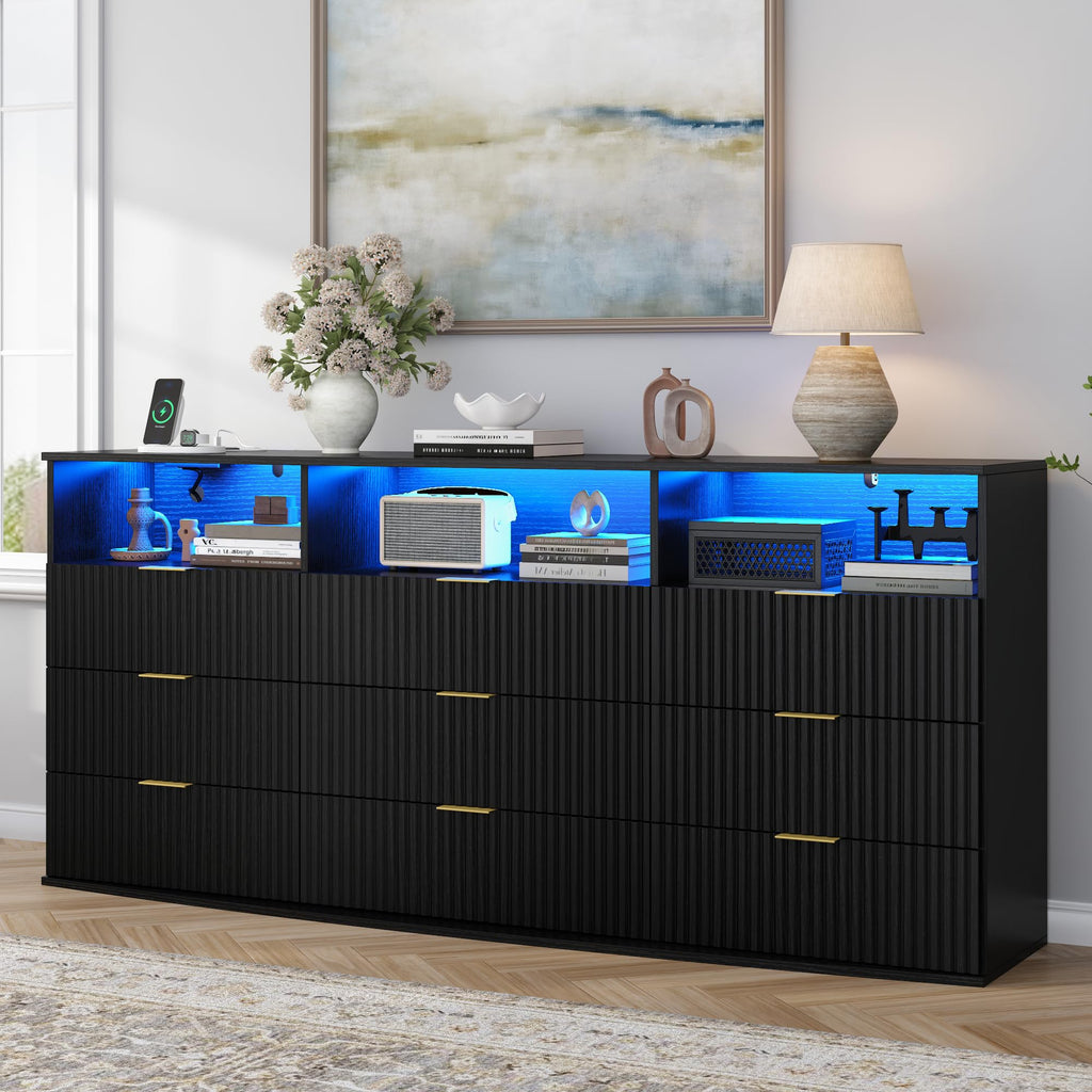 9 Drawer Dresser with 3 Open Cubbies B456