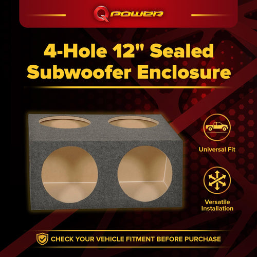 12 Inch 4 Hole Sealed Divided Speaker Box Subwoofer Enclosure H349