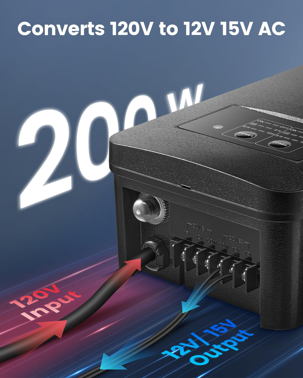 200W Low Voltage Landscape Transformer M554
