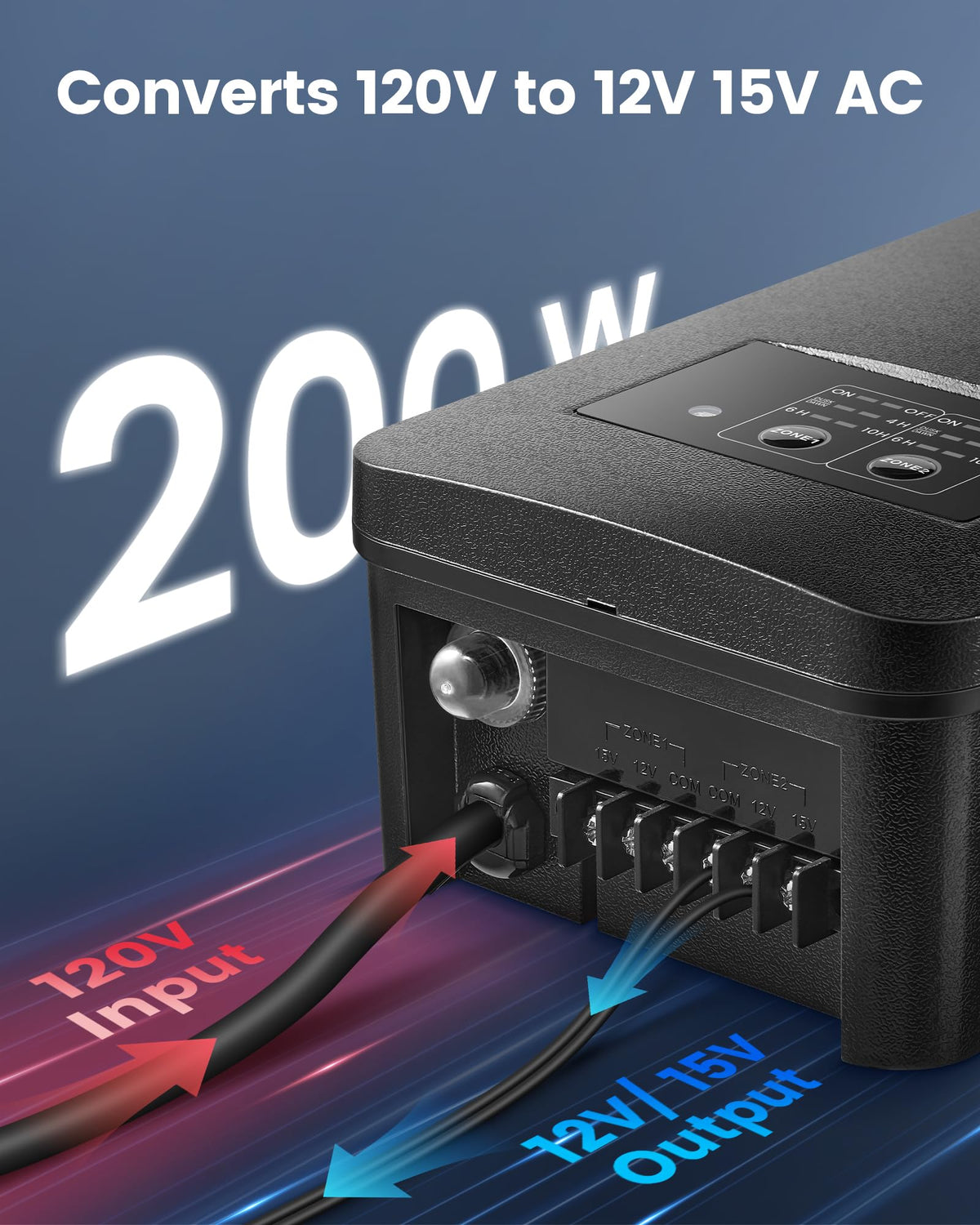 200W Low Voltage Landscape Transformer M554
