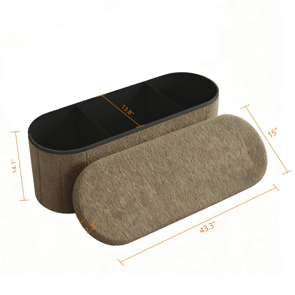 Oval Storage Ottoman B266
