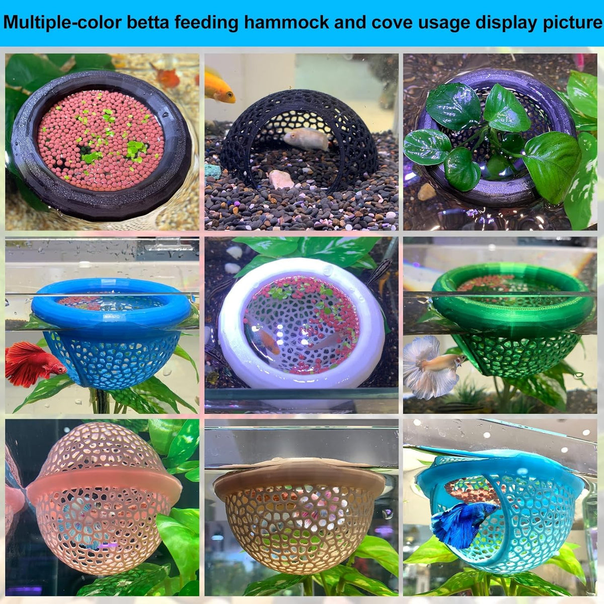 White Floating Betta Fish Hammock Bed and Hide Cave M57585