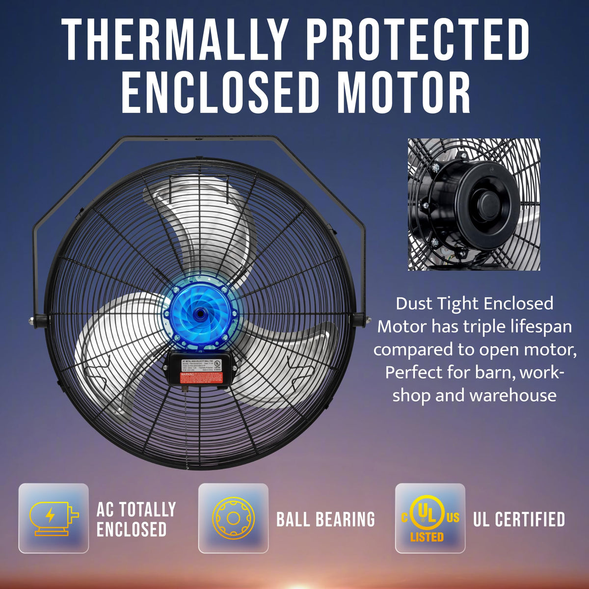 20 Inch High Velocity Industrial Wall Fan 3 Speed J7037