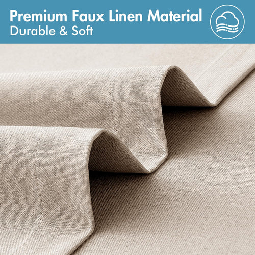 100% Blackout Linen Curtains 2 Panels V65314