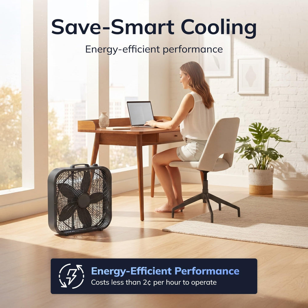 20" Classic Box Fan, 3 Speeds, Black R2820