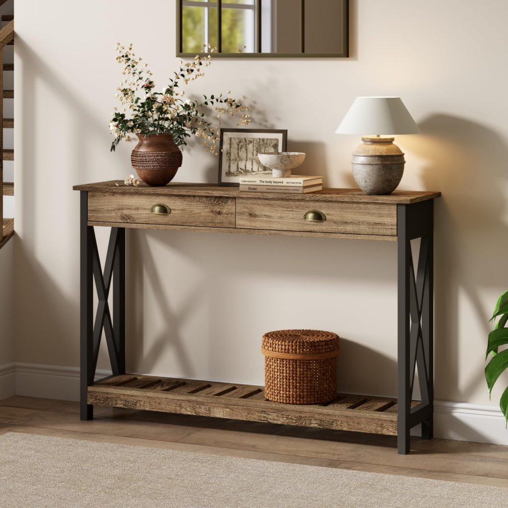 Farmhouse Console Table with Drawer S793