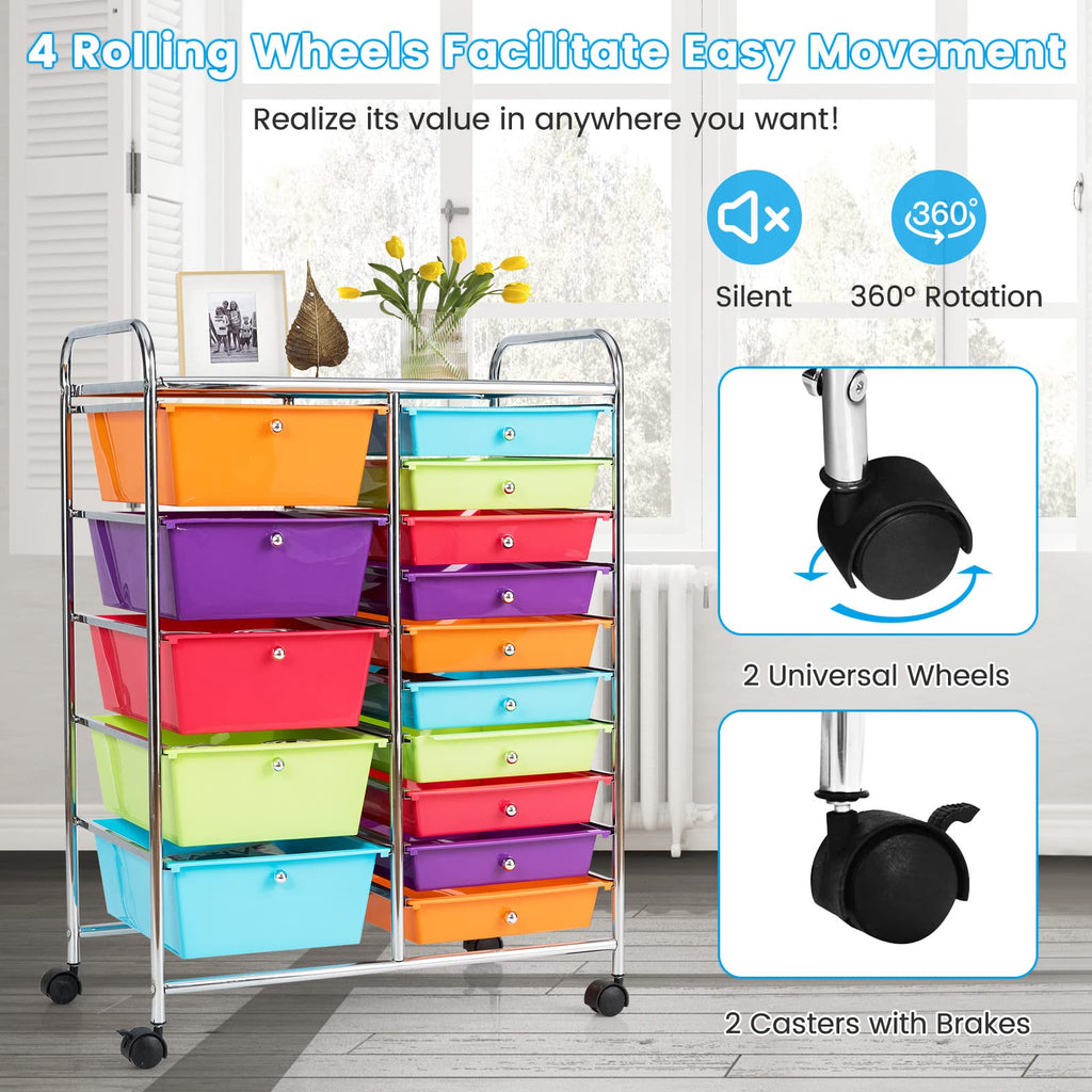 15 Drawer Rolling Storage Cart M206