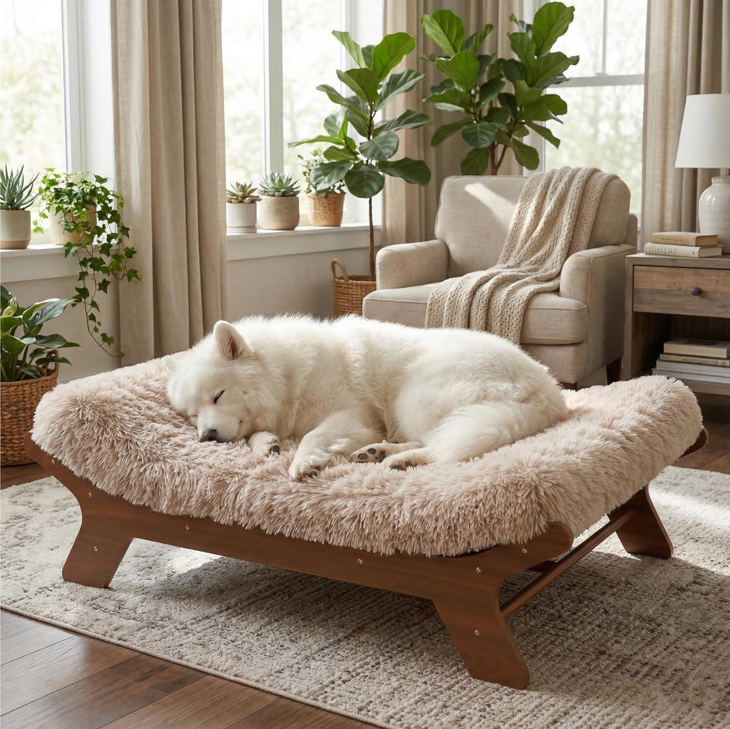 Wood Dog Bed Frame with Foam Mattress F5530